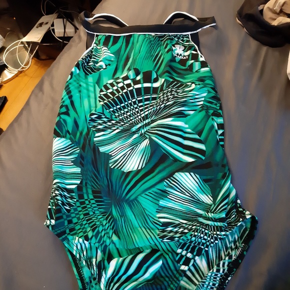 Green One Piece Swim Suit - Picture 2 of 3
